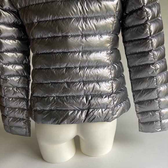 Coach Silver Grey Polyamide Duck Down Packable Hooded Puffer Jacket size S - Picture 10 of 14